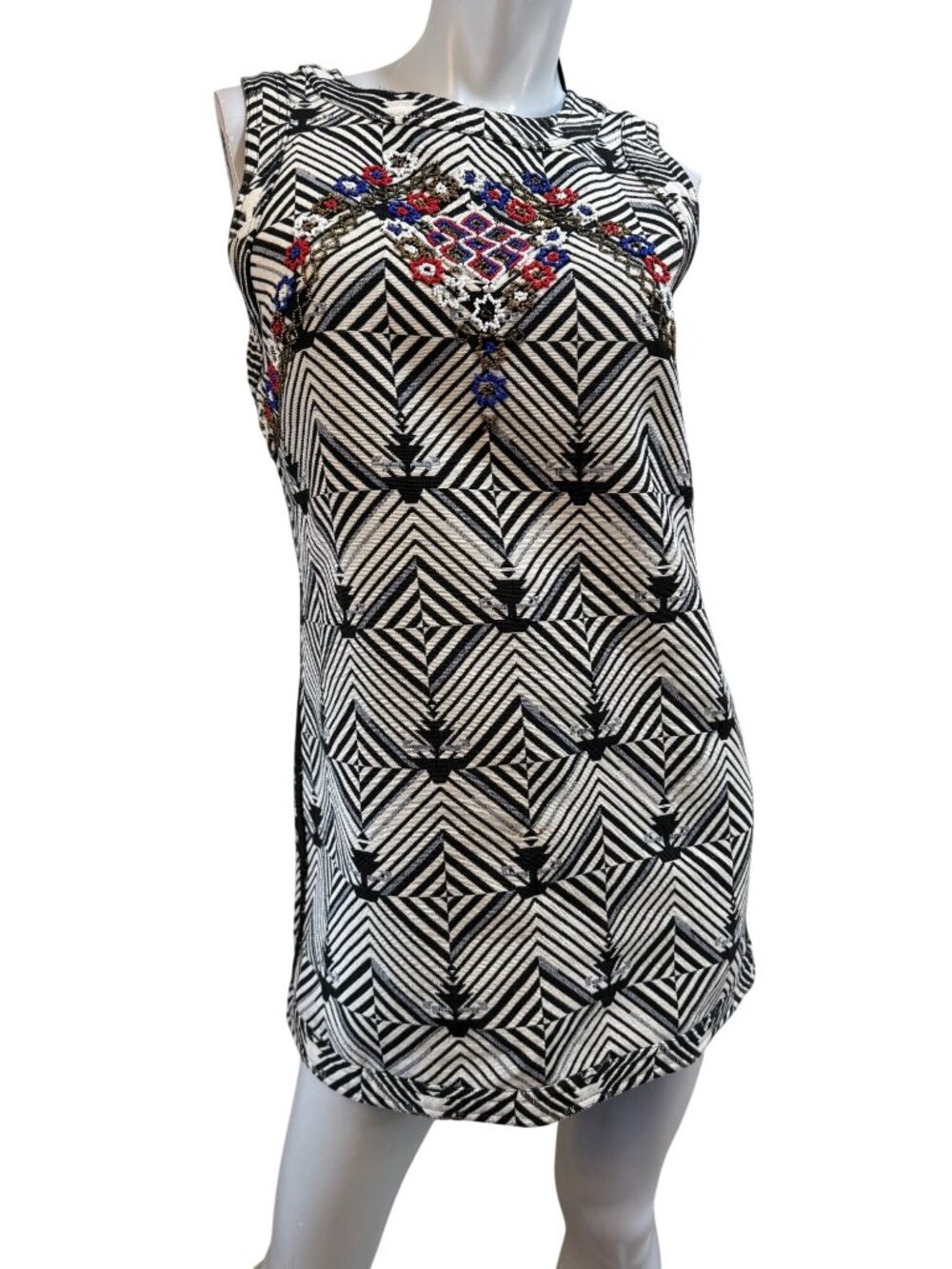 Free People New Romantics Embroidered Geometric Mod Go Go Tunic Mini Dress